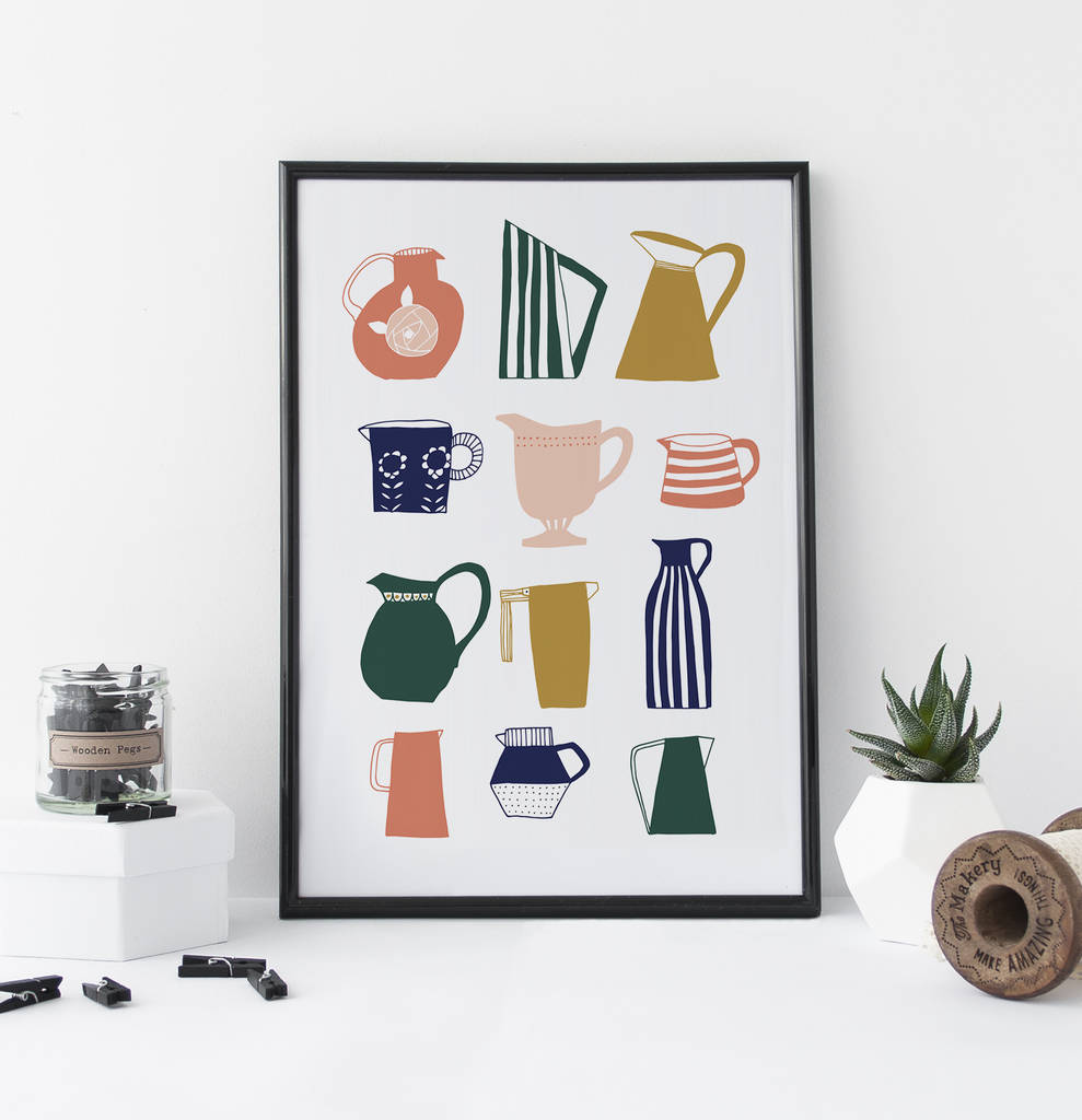 modern wall art print vases by alice rebecca potter