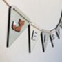 Woodland Nursery Bunting Custom Name Garland With Animals, thumbnail 1 of 10