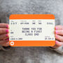 Train Ticket Personalised Father's Day Card, thumbnail 2 of 5