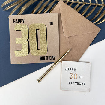 30th Black And Gold Birthday Card, 2 of 5