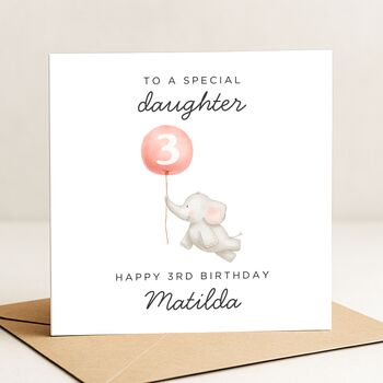 Personalised Daughter 3rd Birthday Card, 2 of 7