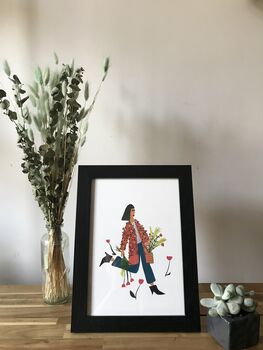 Flower Shopping Woman Art Print, 2 of 5
