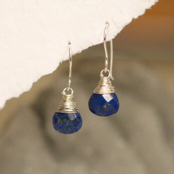 Lapis Lazuli Drop Earrings, 3 of 4