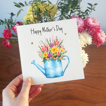 Floral Watering Can Mother's Day Card, 5 of 6
