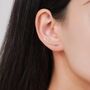 Sterling Silver Ombre Garnet Red Cz Crawler Earrings, thumbnail 3 of 12