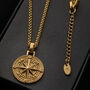 Men's 18k Gold Plated Compass Pendant, thumbnail 1 of 8