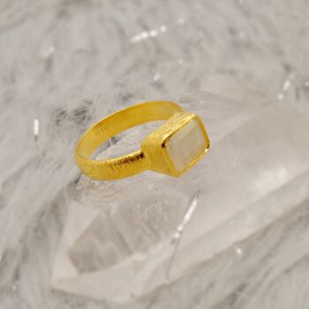 Rainbow Moonstone Gold Ring, 4 of 12