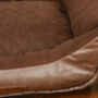 Luxury Quilted Dog Bed With Faux Leather, thumbnail 6 of 7