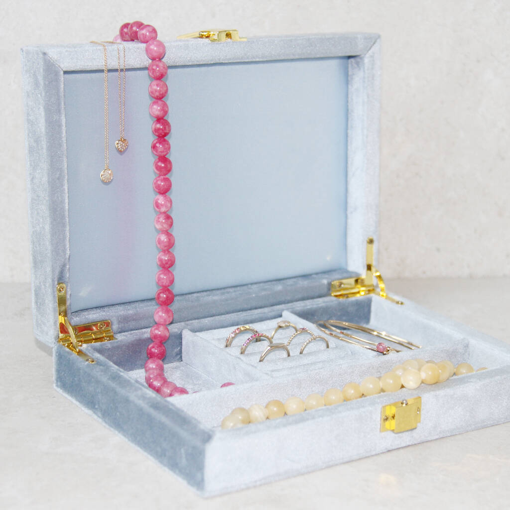 Personalised Velvet Dressing Table Jewellery Box, 1 of 9