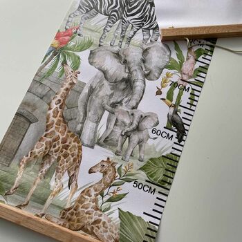 Personalised Exotic Safari Animals Height Chart, 3 of 7
