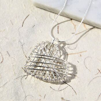 Woven Heart Silver Stud Earrings, 5 of 10