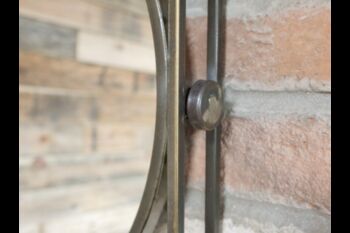 Large 47cm Industrial Metal Wall Mirror Bronzed Finish, 2 of 3