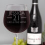 Personalised Birthday Aged Wine Glass Holds A Whole Bottle, thumbnail 3 of 9