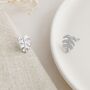 Sterling Silver Monstera Leaf Stud Earrings, thumbnail 1 of 5