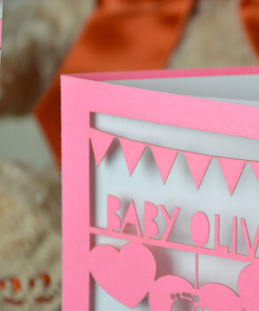 New Baby Arrival Laser Cut Greeting Card, 3 of 7