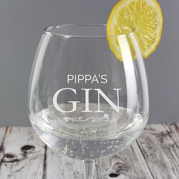 Personalised Engraved Gin Balloon Glass, 2 of 3