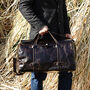 Genuine Leather Holdall With Stitched Detail, thumbnail 10 of 12