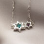 Mum And Child Sterling Silver Star Birthstone Bracelet, thumbnail 4 of 9