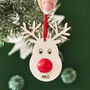 Personalised Reindeer Christmas Tag And Bag Of Chocolate Noses, thumbnail 3 of 4