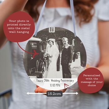 Personalised Wedding Anniversary Metal Hanging Sign, 2 of 2