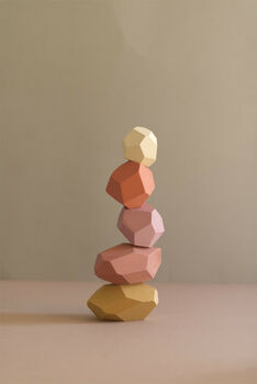 Wooden Balancing Stones In Pastel Tones, 5 of 5