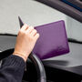 Blue Badge Permit Holder In Purple Italian Leather, thumbnail 2 of 10