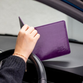 Blue Badge Permit Holder In Purple Italian Leather, 2 of 10