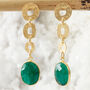 Emerald Gold Vermeil Textured Circle Drop Earrings, thumbnail 1 of 11