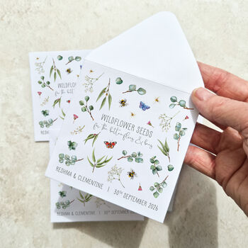 Eucalyptus And Gypsophila Wildflower Seed Packet Favours, 4 of 9