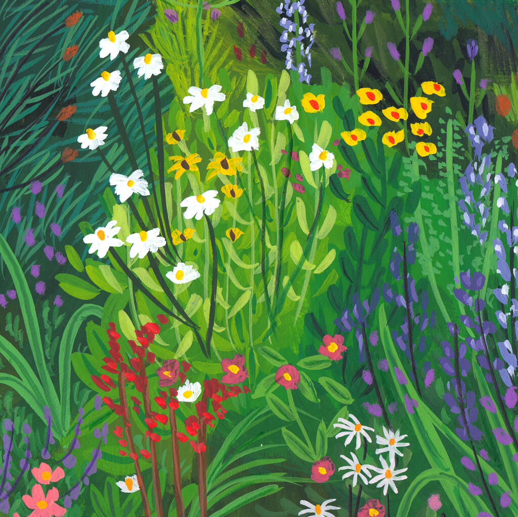 Wild Flower Garden Giclee Art Print By LizzieMay Design