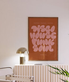 Disco House Funk Soul Music Print | Music Poster | Event Print | Wall Art | A5 A4 A3 | Bold | Typographic | Quote | Wall Decor |, 8 of 9