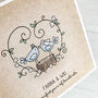 A Perfect Pair Of Lovebirds, Personalised Wedding Card, thumbnail 2 of 3