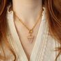 Triangle Gemstone 24 K Gold Plated Chain Necklace, thumbnail 2 of 3