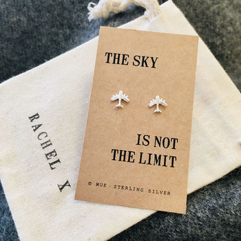 Silver Airplane Earrings. The Sky Is Not The Limit, 2 of 3