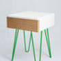 Roswell Bedside Table With Steel Hairpin Legs, thumbnail 8 of 12