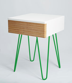 Roswell Bedside Table With Steel Hairpin Legs, 8 of 12