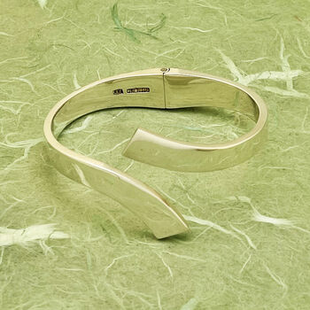 Chunky Sterling Silver Hinged Geometric Bangle, 2 of 6