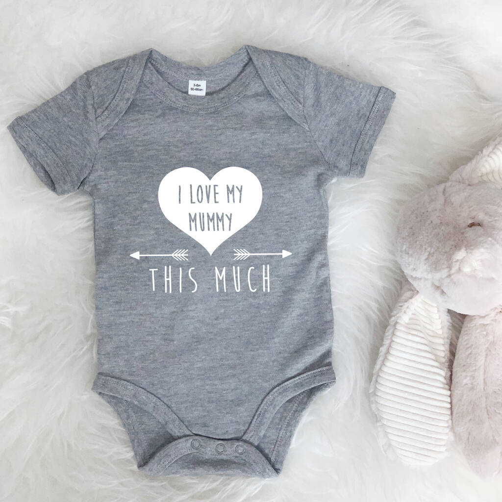 I Love You This Much Personalised Babygrow, 1 of 10