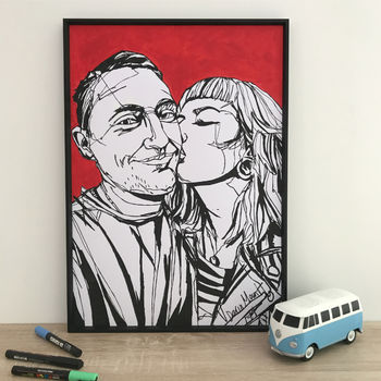 Personalised Hand Drawn 'Couple' Portrait, 5 of 6