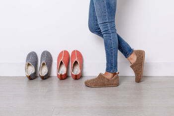 Snugtoes Slip On Womens Recycled Polyester Slippers. 100% Wool Lining, Lightweight, Comfortable, Salmon Colour, 6 of 6