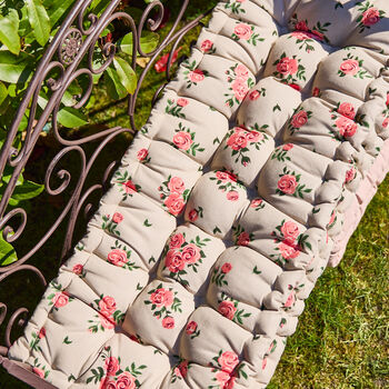 Country Rose Garden Bench Cushion, 3 of 5