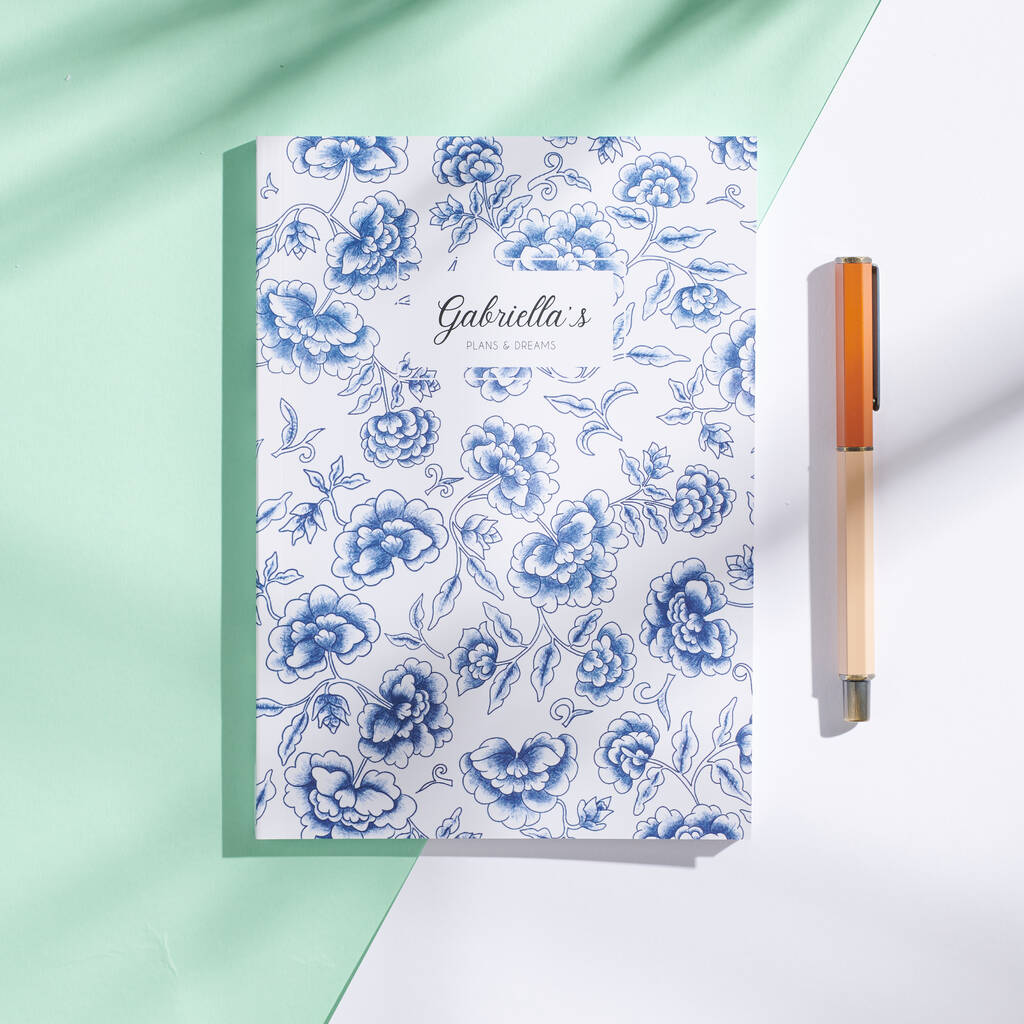 Personalised Floral Chinoiserie Notebook, 1 of 8