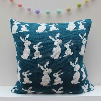 Personalised Knitted Bunny Cushion, 7 of 9