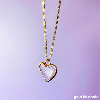 Gemstone Heart Gold Plated Pendant Necklace, 7 of 12
