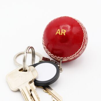 Personalised Vintage Miniature Cricket Ball Keyring, 2 of 6