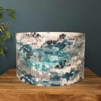 Kumo Teal Coastal Drum Lampshades, 10 of 12