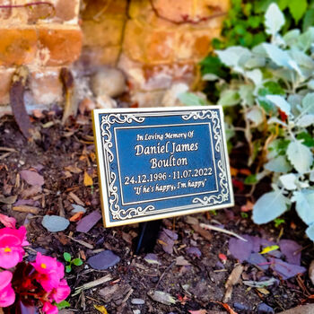 Personalized Brass Ornate Memorial Gift Plaque, 7 of 7
