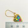 Mini Disco Heart Earrings Handmade With Colourful Sparkles, thumbnail 9 of 10