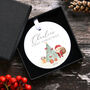 Personalised Baby’s First Christmas Ornament – Woodland Animals Ceramic Keepsake Bauble, thumbnail 6 of 8