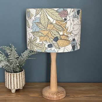 Mercia Ink Blue And Green Woodland Drum Lampshades, 8 of 9